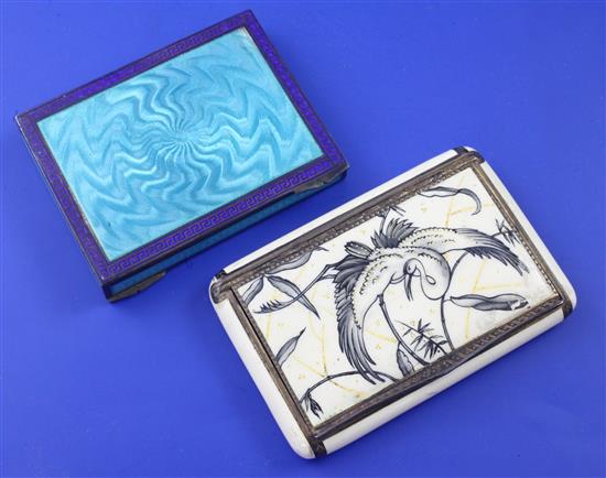 Two Austrian silver and enamel cigarette cases.